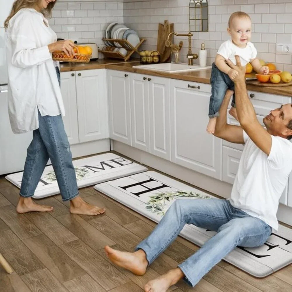 New 2Pcs Kitchen Mat, Anti-Fatigue Non-Skid Waterproof Comfort Rugs for Floor